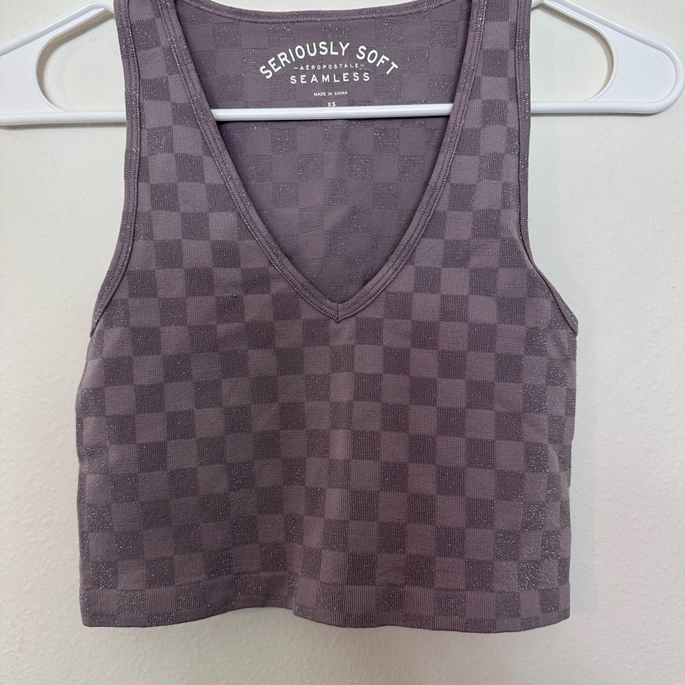 Aeropostale Seriously Soft Checkered Bra - Gray - Picture 1 of 3